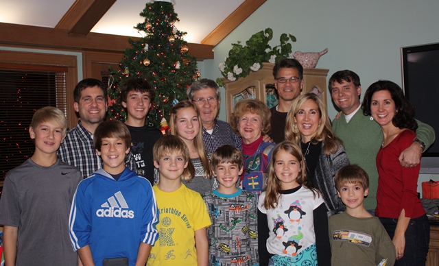 Christmas 2011. . . this was the entire family when I was home last year.  No doubt there will be the same photo taken tomorrow night.