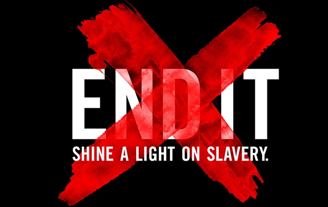 One of the posters of the "End it" campaign to go again human trafficking.