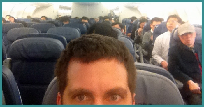 John Gunter on a Delta flight to Asia this week.